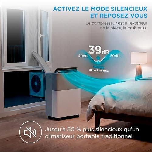 MIDEA Climatiseur PortaSplit Mobile Silencieux 4-in-1| 12000 BTU | Chauffage et Climatisation Portable Prêt à Poser 3,5kW- Clim Mobile avec rafraîchisseur, déshumidificateur, chauffage,ventilateur thumbnail 7