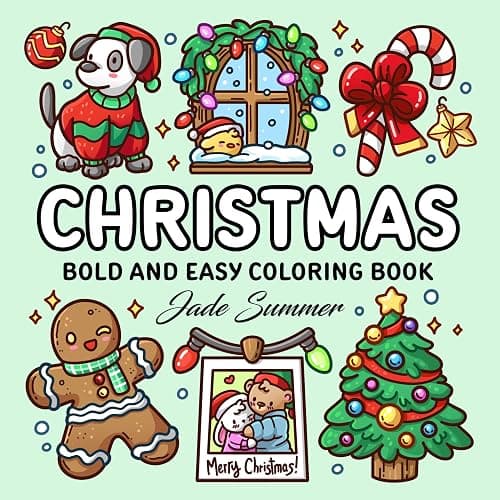 Christmas: Bold and Easy Coloring Book for Adults, Teens, and Seniors with Simple and Relaxing Holiday Designs (Bold and Easy Coloring Books) - Image 1