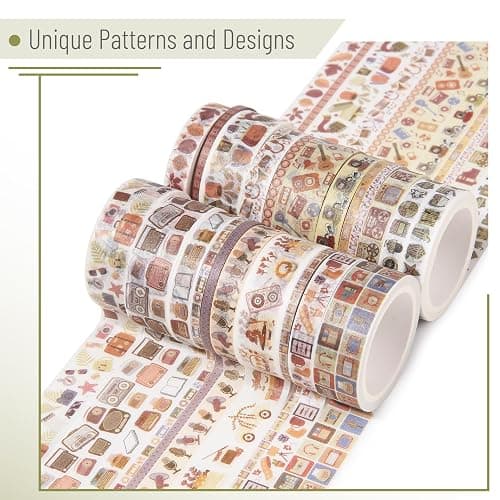 Mr. Pen- Washi Tape Set, 21 Rolls, Assorted Sizes, 5 Yards/Roll | Washi Tape for Scrapbook, Arts, Crafts, Journals and Planners, Nostalgic Theme thumbnail 3
