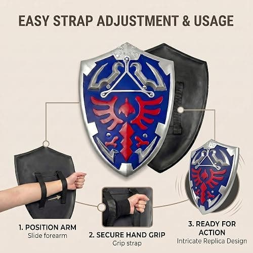 otaku gear 20" Heroic Master Foam Shield – Ideal for Cosplay, LARP, Halloween, or Display Multicolored thumbnail 4