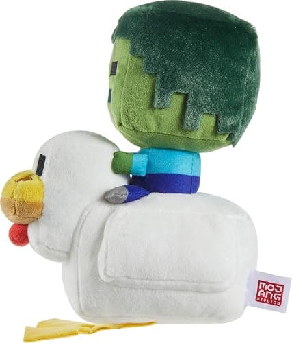 Mattel Minecraft Plush Zombie Chicken Jockey Toy, Collectible Stuffed Animal, 8-inch Soft Doll Inspired by Video Game Character​​ thumbnail 4