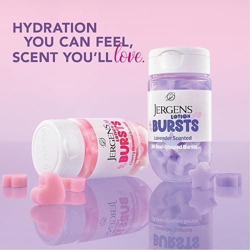Jergens Lavender Lotion Bursts, Squishy Star-Shaped Moisturizer Bursts, 38 Ct thumbnail 6
