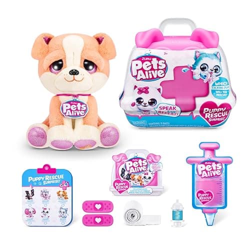 Pets Alive Pet Shop Surprise S3 Puppy Rescue (Bull Dog) by ZURU Surprise Puppy Plush, Ultra Soft Plushies, Compound Surprises Inside, Interactive Toy Pets, Electronic Speak and Repeat - Image 1