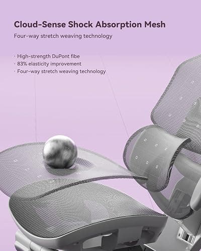 AutoFull G7 Ergonomic Gaming Chair Office Chair, 3-Zone Dynamic Lumbar Support, 360° Armrests, CloudTech Mesh, 140° Recline, Footrest, Detachable Back Armor, Desk Chair for Office & Gaming, White thumbnail 8