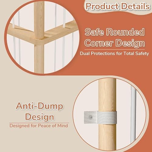 AMBIRD Stuffed Animal Storage, Wood Stuffed Animal Zoo Holder, Large Kids Toy Organizers, Plushies Storage for Boys Girls Bedroom, Playroom, Nursery (15.75 x 15.75 x 55 inch) thumbnail 4