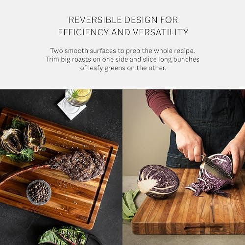 Teakhaus Cutting Board - Large (L) Wood Cutting Board with Juice Groove - Holiday Gift Ideas for Men and Women - Gift-Ready, Reversible, Edge Grain Wood, Knife Friendly - FSC Certified thumbnail 8