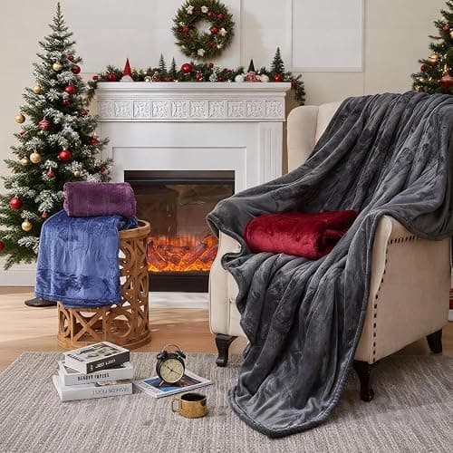 DANENOSA Electric Heated Blanket Queen Size 84''x90'' Soft Flannel & Sherpa Electric Blanket with 10 Heating Levels, Automatically Shut Down After 8h with Overheat Protection Machine Washable thumbnail 2