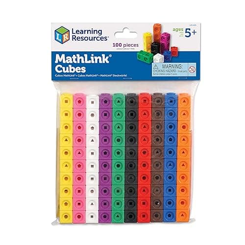 Learning Resources MathLink Cubes - Classroom Must Haves, Preschool Learning Activities, Teacher School Supplies, Building Blocks, Math Manipulatives, Homeschool Games, Back to School - Image 1