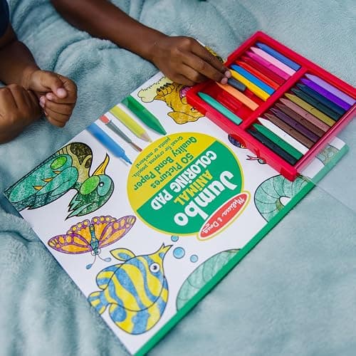 Melissa & Doug Jumbo Coloring Pad (28 cmx 35.5 cm) - Animals, 50 Pictures | Animal Coloring Book, Art Paper For Kids Painting And Drawing - English Only Packaging thumbnail 8