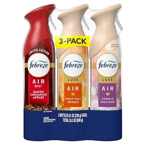 Febreze Odor-Fighting Air Freshener Spray, Room Spray, Crisp Fall Breeze, Cuddle Weather & Baked Cinnamon Apple Air Mist, 8.1 oz, 3ct thumbnail 12