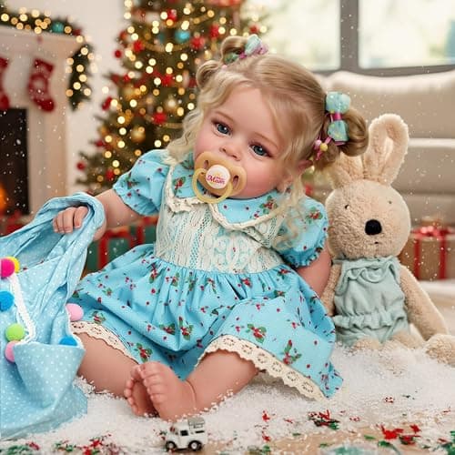 JIZHI Lifelike Reborn Baby Dolls - 18 Inch Realistic-Newborn Baby Dolls Blond Girl Handmade Real Life Baby Dolls with Clothes for Kids Age 3+ thumbnail 4