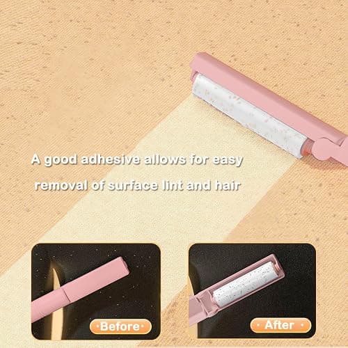 Mini Reusable Lint Roller 6 Pack, Washable Sticky Gel Lint Remover, Pink | Portable & Easy Carry, Foldable Design, Washable Sticky Gel, For Clothes & Luggage, Travel Ready thumbnail 3
