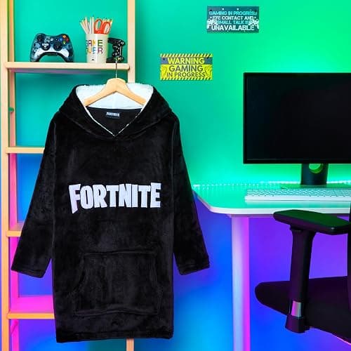 Fortnite Oversized Hoodie Blankets for Boys Fleece Extra Long Warm Wearable Hooded Poncho for Kids and Teens 14+, Gamers Gifts thumbnail 4