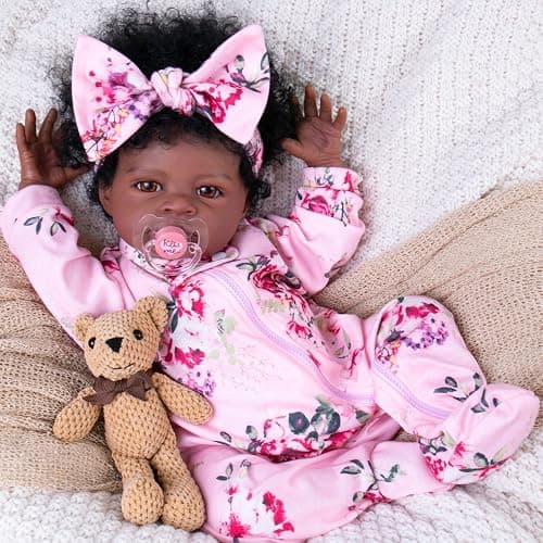 Aori Lifelike Reborn Baby Dolls Clothes 20 inch Purple Clothing Floral Jumpsuits Set for 17-20 Inch Newborn Girl Doll thumbnail 3