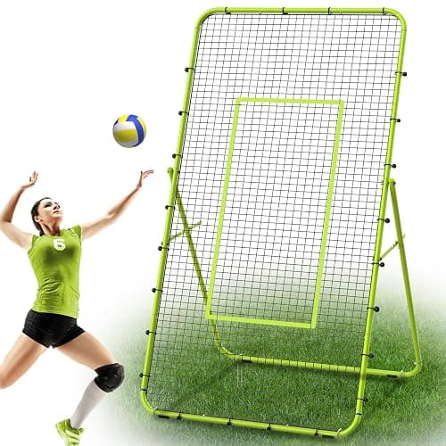 7x4 FT Volleyball Rebounder, Outdoor Volleyball Net Hitting Serving Passing Spike Practice,Volleyball Training Equipment with Strike Zone for Lacrosse, Baseball,Soccer,Tennis - Image 1