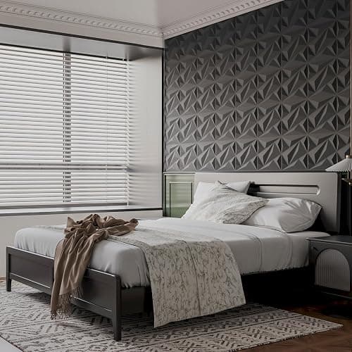 Art3dwallpanels 33 Pack 3D Wall Panels Diamond, Black, 12''x12'' | PVC Accent Wall Panels for Interior Wall Decor, Living Room, Lobby Bedroom Hotel Office, Cover 32.Sq.Ft thumbnail 7