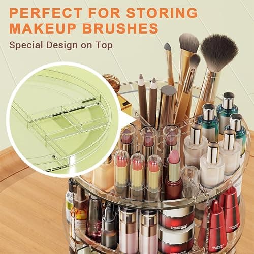Auxmir Schminktisch Organizer mit 9 Einstellbaren Stufen, Make Up Organizer 360° Drehbar, Extra Größer Kosmetik Skincare Organize, Schmink Aufbewahrung für Schlafzimmer Badezimmer als Geschenk thumbnail 5