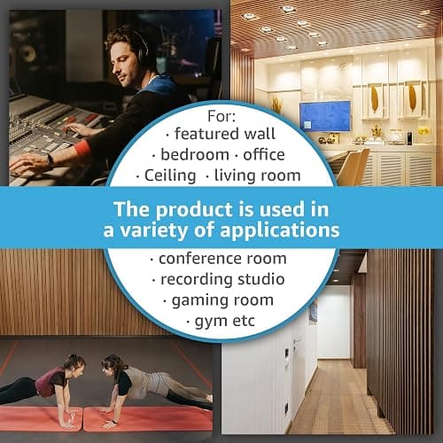 Art3d 2-Pack Fluted Acoustic Wood Slat Wall Panel, 47.2 x 23.6 Inch, Oak | Noise Control, Easy to DIY, Natural Texture, Sustainable Material, Ideal for Homeowners, Designers, for Living Room, Office thumbnail 7