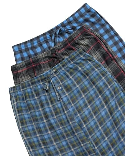 Real Essentials 3 Pack: Men's Fleece Pajama Pants Loungewear Soft Pj Bottoms Sleepwear Pockets (Big & Tall Available) thumbnail 6