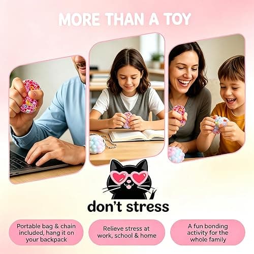 RandJ DIY Stress Ball Making Kit, Squishy Maker Kit with Blank Skins & Air Pump, Add Water to Make Your Own Crunchy Stress Balls for Adults, Transparent Squeeze Toy thumbnail 7