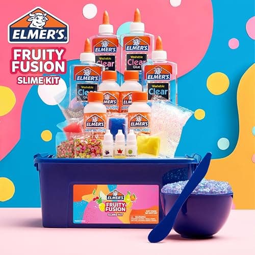 Elmer's Fruity Fusion Slime Kit, Includes Elmer's Clear Glue, Magical Liquid Slime Activator, Clay Color Pigments, Scents, Mixing Bowl, Spoon, 20 Piece Kit thumbnail 6