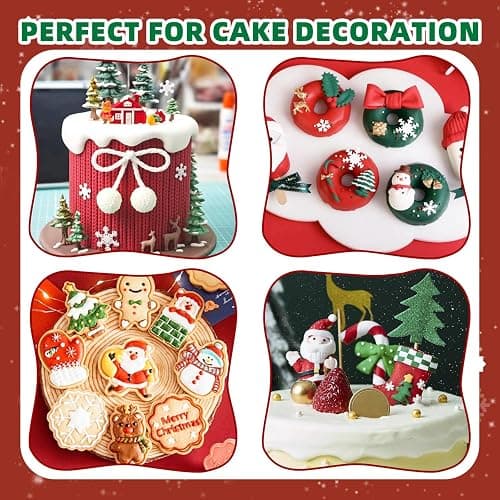Christmas Silicone Molds,Tree Cake Decorations Mold,Christmas Tree Fondant Molds Sets For Cupcake Topper Decorating Tools Chocolate Candy Gum Paste Polymer Clay Resin-6 Cavity thumbnail 7
