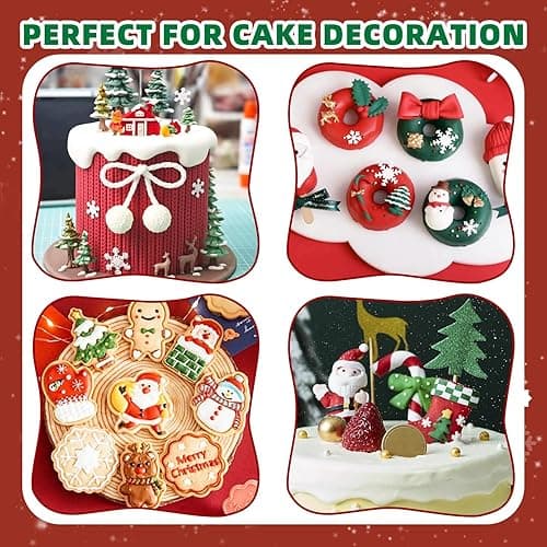 Christmas Silicone Molds,Tree Cake Decorations Mold,Christmas Tree Fondant Molds Sets For Cupcake Topper Decorating Tools Chocolate Candy Gum Paste Polymer Clay Resin Set of 2 thumbnail 7
