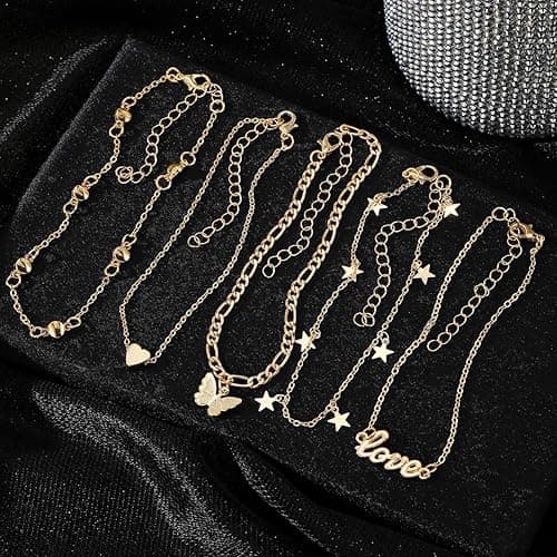 KISS WIFE Anklets for Women, Gold Anklet Bracelets for Women, Dainty Foot Jewelry Women's Ankelts Beach Gifts for Women - 1 thumbnail 2
