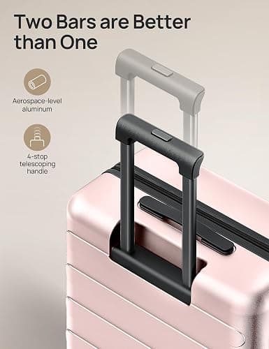 NINETYGO Carry On Luggage 22x14x9 Airline Approved, 20 Inch Luggage with Smooth Spinner Wheels, Expandable, Hard Shell PC Suitcase, Lightweight Travel Luggage, TSA Approved (Pink, Rhine Max) thumbnail 5