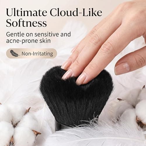 BS-MALL Makeup Brush Set 18 Pcs Premium Synthetic Foundation Powder Concealers Eye shadows Blush Makeup Brushes with black case (C-Black） thumbnail 3