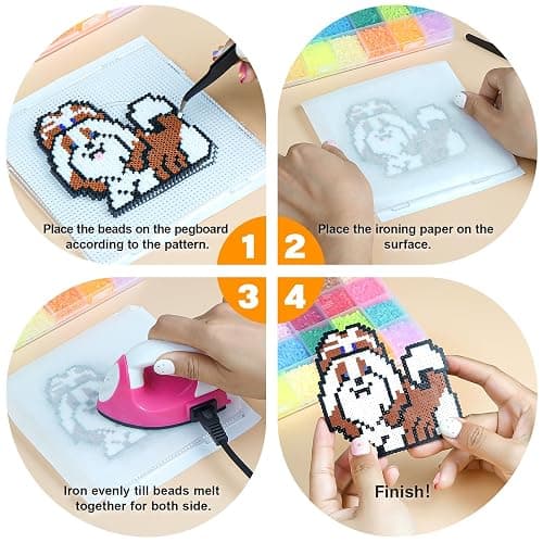 FUNZBO 28000 2.6mm Mini Size Fuse Beads Set - 48 Colors, Toys and Crafts, Arts and Crafts, Kids Room Decorations, Gifts for Girls, Boys, Kids and Teens (Non Standard Size) thumbnail 5