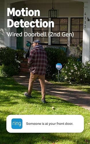 Ring Wired Doorbell (newest model), Speckled Gray with Chime (newest model), White thumbnail 4