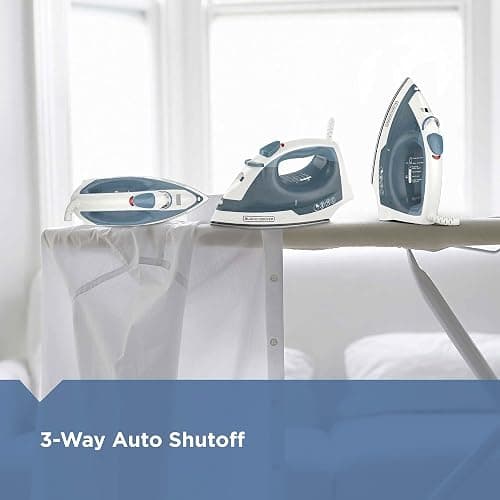 BLACK+DECKER Easy Steam Compact Iron for Clothes, Automatic Shutoff, Nonstick Plate, Light Weight, 1200 Watts - Compact Iron thumbnail 2