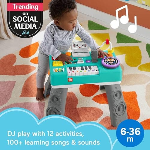 Fisher-Price Baby & Toddler Toy Laugh & Learn DJ Table with Educational Musical Activities for Developmental Play Infants Ages 6+ Months thumbnail 2