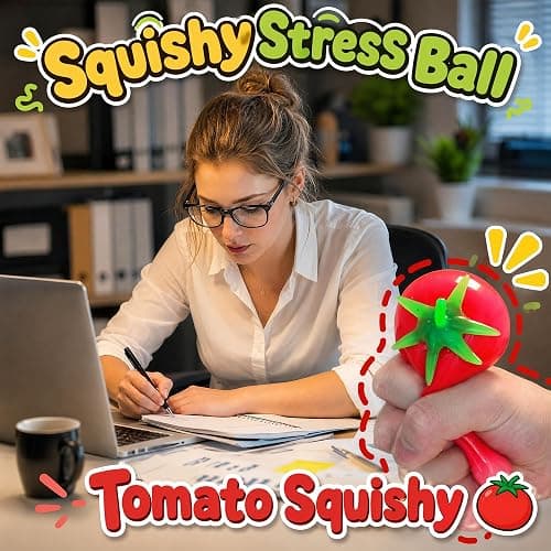 1Pcs Taba Tomato Squishy Ball for Adults, Tomato Squeeze Ball | Soft Tomato Squishy, Slow Rebound TPR Squeeze Ball, Pocket Sized Desktop Decor for Office & Travel thumbnail 5