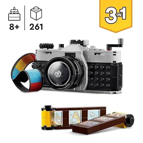 LEGO Creator 3in1 Retro Camera Toy to Video Camera to TV Set, Kids' Desk Decoration or Bedroom Accessories, Photography Gifts for Girls and Boys Aged 8 Plus Years Old Who Enjoy Creative Play 31147 thumbnail 4