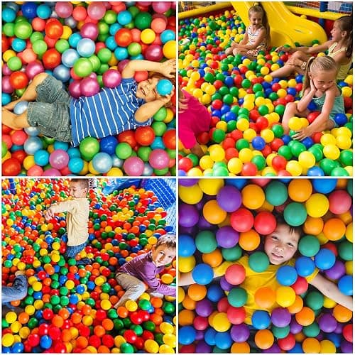 Hovenlay Ball Pit Balls Phthalate Free BPA Free Crush Proof Plastic - 7 Bright Colors in Reusable Play Toys for Kids with Storage Bag thumbnail 5
