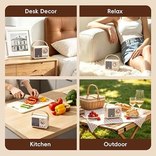 Baolira Retro Bluetooth Speaker, Vintage Decor, Birthday Gifts for Women | Small Portable Speaker, Vintage Bluetooth Speaker, Retro Home Decor, Office & Bedroom Decor, Gifts for Teen Girls and Women thumbnail 3