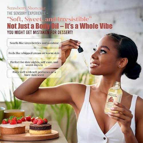 Soothing House Strawberry Shortcake Body Oil: Moisturizing Body Oil for Soft, Glowing Skin with Almond & Jojoba Oil (4 fl oz) thumbnail 8