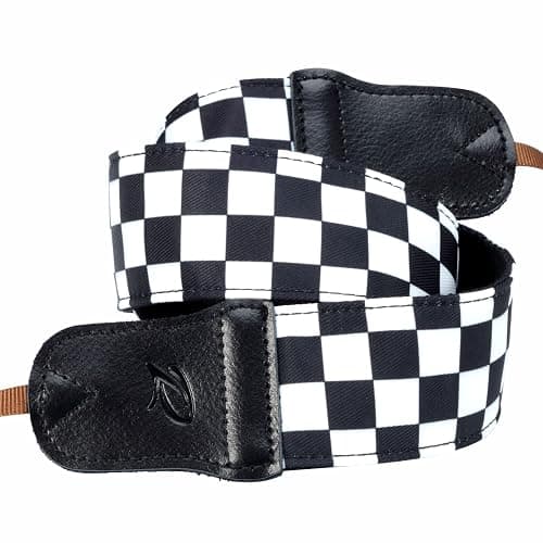 Padwa Lifestyle Black and White Plaid Camera Strap - 2" Wide Double Layer Cowhide Head,Cotton Camera Shoulder Straps,Grid Pattern Adjustable Camera Neck Strap for all Cameras,Gift for Photographers thumbnail 7
