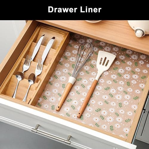 Cooyes Shelf Liner – Premium Non-Adhesive Cabinet & Drawer Liner for Kitchen – Waterproof Shelf Paper with Modern Pattern – Durable EVA Cabinet Mat – Easy to Cut thumbnail 4
