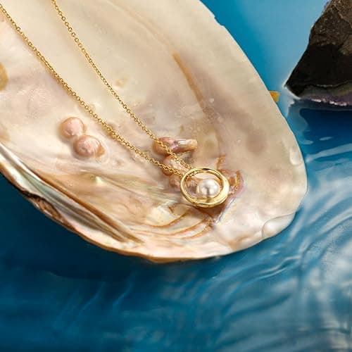 HABIKIP 14K Gold Plated Layered Pearl Necklaces Set for Women, Trendy Layering Stackable Dainty Daisy Pearl Choker Chain Stacked No Tarnish Necklace Stack Fashion Jewelry for Women thumbnail 6