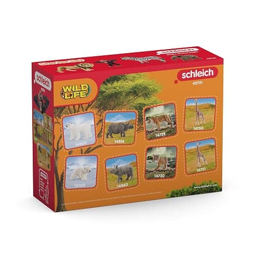 Schleich Wild Life Africa Starter Set – 4-Piece Miniature Wildlife Animal Set for Ages 3+, Featuring Lion, Zebra, Monkey and Elephant thumbnail 8
