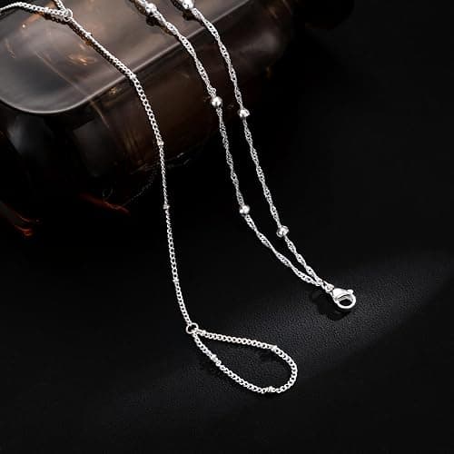 Hand Chain Siver Bracelet for Women, Silver Beaded Ring Hand Chain Finger Ring Cubic Zirconia Dainty 14K Gold Plated Cross Bracelet Chains for Women Simple Body Jewelry thumbnail 3
