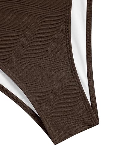 ZAFUL Women's Halter Bandeau Bikini Beaded Tie Back String Bikini Set Push Up Two Piece Swimsuit Bathing Suits thumbnail 5