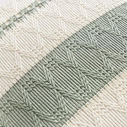 Fancy Homi Set of 1 Sage Green Boho Lumbar Decorative Throw Pillow Covers 12x20 Inch for Living Room Bedroom Couch Bed Chair, Rustic Retro Cushion Case, Bohemian Room Home Decor thumbnail 4
