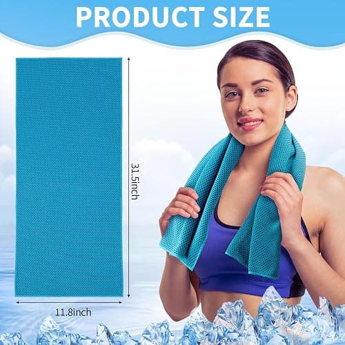 120 Honoson Cooling Towel Bulk - Neck & Face Cool Chilly Towels Microfiber Breathable Sport Sweat Rag for Gym, Yoga, Travel, Camping, Running, Outdoor thumbnail 2
