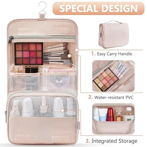 10 Set/8 Set Packing Cubes for Travel, Gifts for Women Mom,Anti-Tearing Suitcase Organizer for Luggage with Shoe & Hanging Toiletry Bag,OlarHike Vacation Essentials & Accessories for Cruise Ship,Cream thumbnail 3