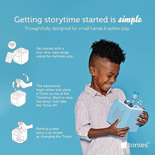 Toniebox 1 Audio Player Bundle with Woody, Lightning McQueen, Simba, Winnie-The-Pooh, and Playtime Puppy - Listen, Learn, and Play with One Huggable Little Box - Light Blue thumbnail 4