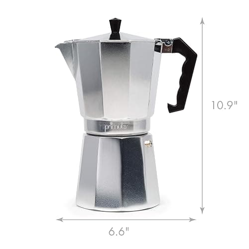 Primula Classic Stovetop Espresso and Coffee Maker, Moka Pot for Italian and Cuban Café Brewing, Greca Coffee Maker, Cafeteras, 12 Espresso Cups, Silver thumbnail 4